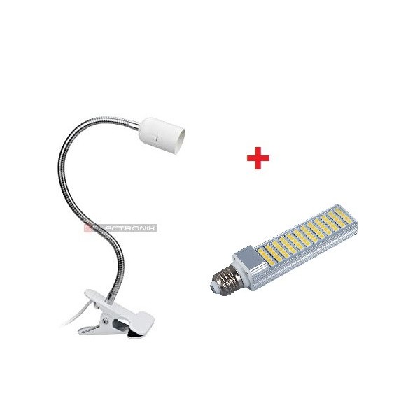 Lampe LED E27 à pince pour poste de réparation et dépannage