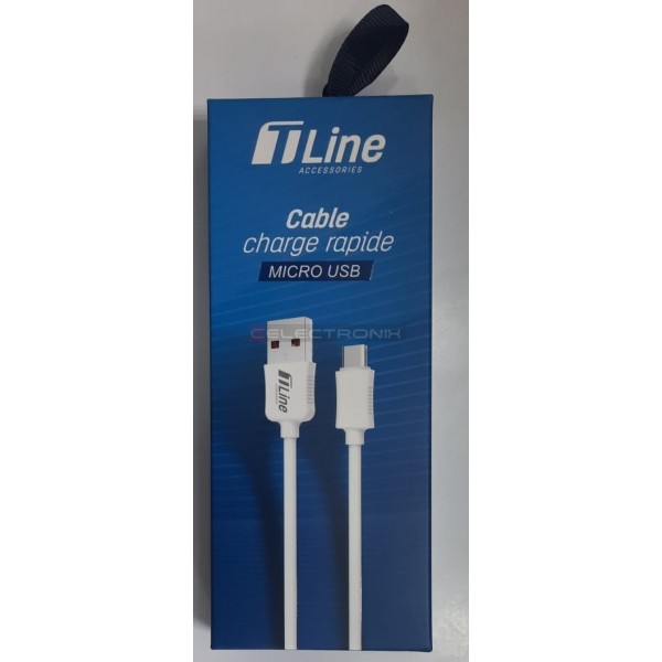 Chargeur allume-cigare usb 2.4a charge rapide + câble micro-usb 1m