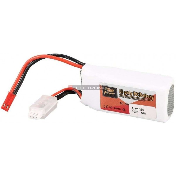 Batterie LIPO 1000 MAH 7.4V 2S 25C