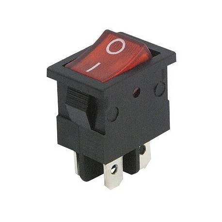 Mini Interrupteur a bascule ON/OFF Noir voyant Rouge 10A/250V 4C
