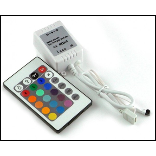 Controleur LED RGB 12V 6A( 2A/Ch) avec télécommande IR 24 touches