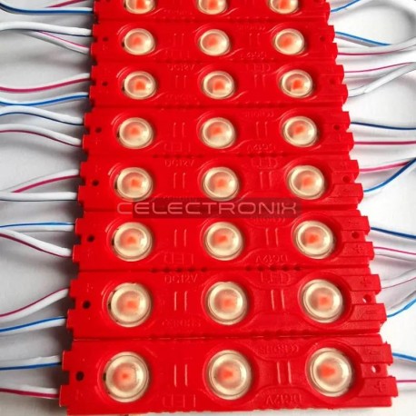 Domino LED Rouge 12V 3 Led CMS 2835 61mm*13mm
