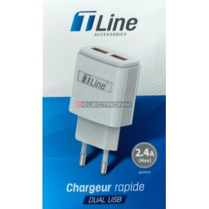 Chargeur USB Rapide 5V 2.4A...