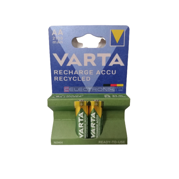 Piles Rechargeables AA / HR6 2100mAh Varta Recycled (par 4) - Bestpiles