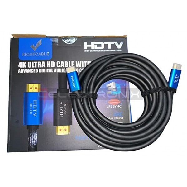 Cable HDMI 2.0 Ultra HD 4K 60Hz 10m - Noir JWD-02-10
